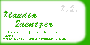 klaudia quentzer business card